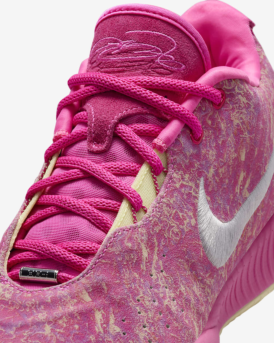 Nike lebron pink shoes hotsell